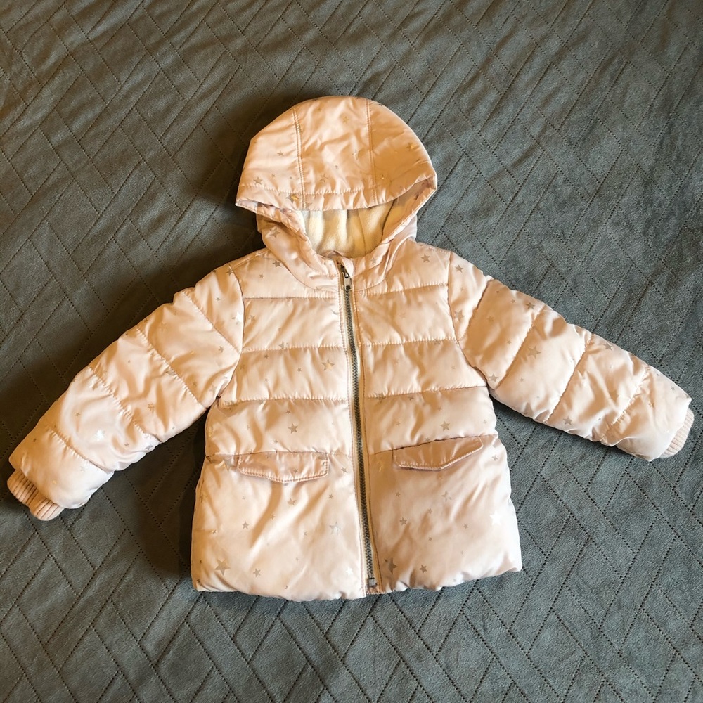 Girls Toddler Pink Puffer Jacket Sz 3T